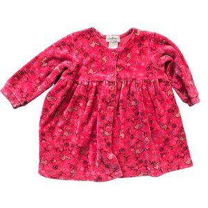 Vintage Zutano Collection Animal Print Dress Baby Girls Size 12-18M Cotton Blend